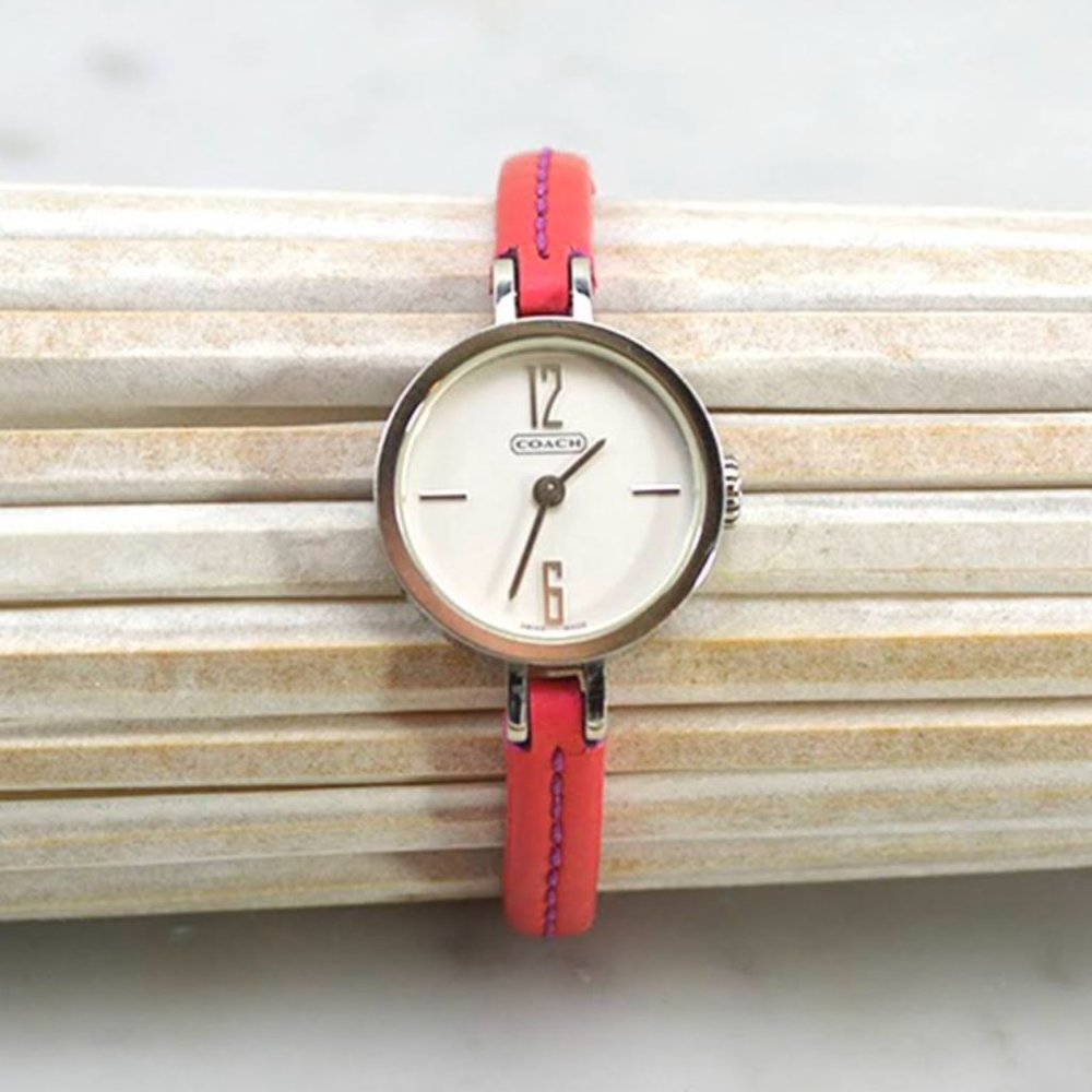Coach Mini Leather Strap Watch #163-7